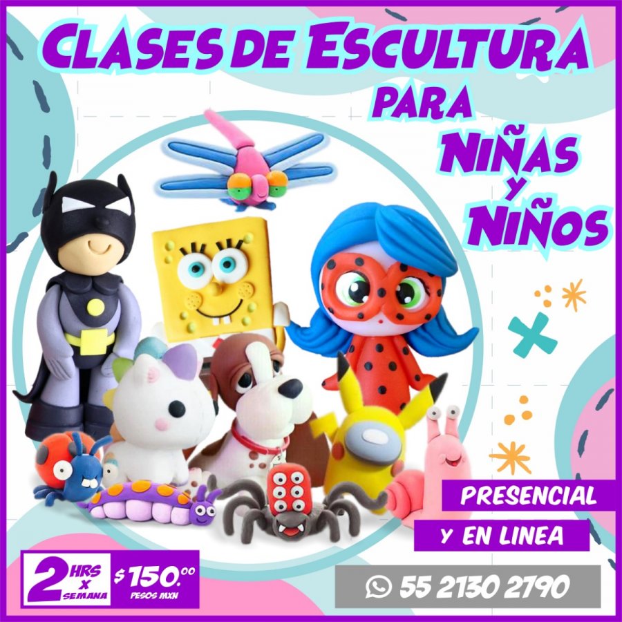 Clases de Escultura para Niñas y Niños, $ 150.00