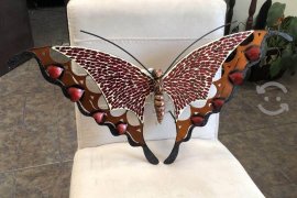 Hermoso par de lámparas de mariposa , color rojo. , $ 1,600.00